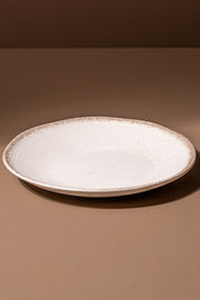 Plato Playo de Cerámica con Borde Color