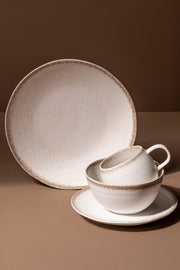 Plato Playo de Cerámica con Borde Color