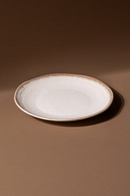 Plato de Postre de Cerámica con Borde Color