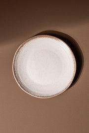 Plato de Postre de Cerámica con Borde Color