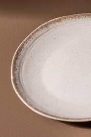 Plato de Postre de Cerámica con Borde Color