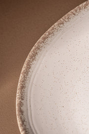 Plato de Postre de Cerámica con Borde Color