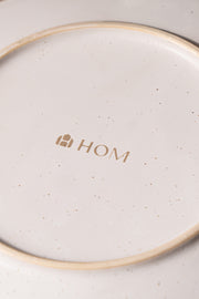 Plato de Postre de Cerámica con Borde Color