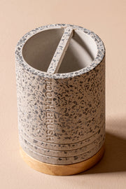 Portacepillos de dientes Gris Mosaico y Madera