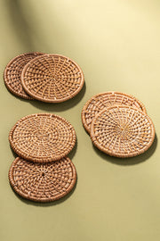 Setx6 Posa Vasos 10cm Rattan