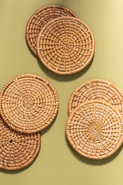 Setx6 Posa Vasos 10cm Rattan