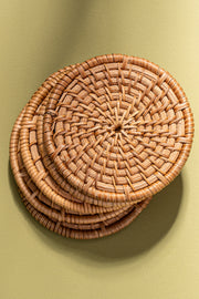 Setx6 Posa Vasos 10cm Rattan