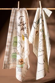 Repasador Algodón estampado con Receta Budín de Banana 50X70cm