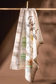 Repasador Algodón estampado con Receta Budín de Banana 50X70cm