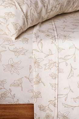 Juego de Sábanas Cotton Touch - Estampa Gardenias