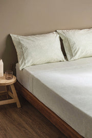 Juego de Sábanas Cotton Touch - Estampa Hojas en Línea