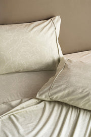 Juego de Sábanas Cotton Touch - Estampa Hojas en Línea