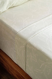 Juego de Sábanas Cotton Touch - Estampa Hojas en Línea