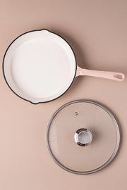 Sartén Con Tapa Dutch Oven Hierro Fundido Rosa Peach 26cm