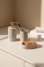 Set de Baño Completo en Mosaico y Madera