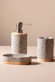 Set de Baño Completo en Mosaico y Madera