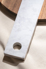 Tabla para Cortar Redonda de Madera y Mármol