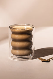 Vaso Café Doble Pared de Vidrio con Ondas