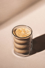 Vaso Café Doble Pared de Vidrio con Ondas