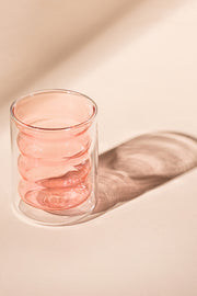 Vaso Café Doble Pared de Vidrio con Ondas