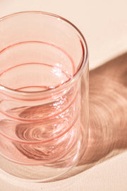 Vaso Café Doble Pared de Vidrio con Ondas