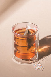 Vaso Café Doble Pared de Vidrio con Ondas