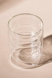 Vaso Café Doble Pared de Vidrio con Ondas