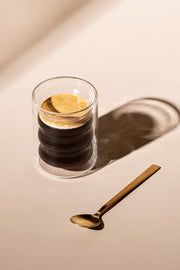 Vaso Café Doble Pared de Vidrio con Ondas