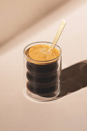 Vaso Café Doble Pared de Vidrio con Ondas