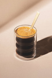 Vaso Café Doble Pared de Vidrio con Ondas