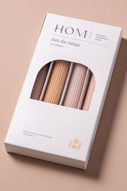 Velas x4 Soja Larga decorativas sin Aroma Acanaladas