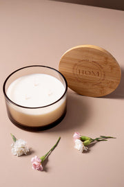 Vela aromática de Soja de 600ml intensa de larga duración con 3 pabilos Fragancia Sea Salt & Sage