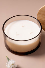 Vela aromática de Soja de 600ml intensa de larga duración con 3 pabilos Fragancia Sea Salt & Sage