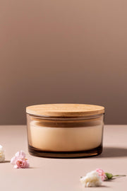 Vela aromática de Soja de 600ml intensa de larga duración con 3 pabilos Fragancia Sea Salt & Sage