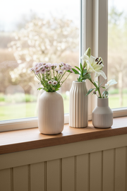 Set de 3 Floreros de Cerámica Blanco