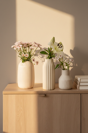 Set de 3 Floreros de Cerámica Blanco